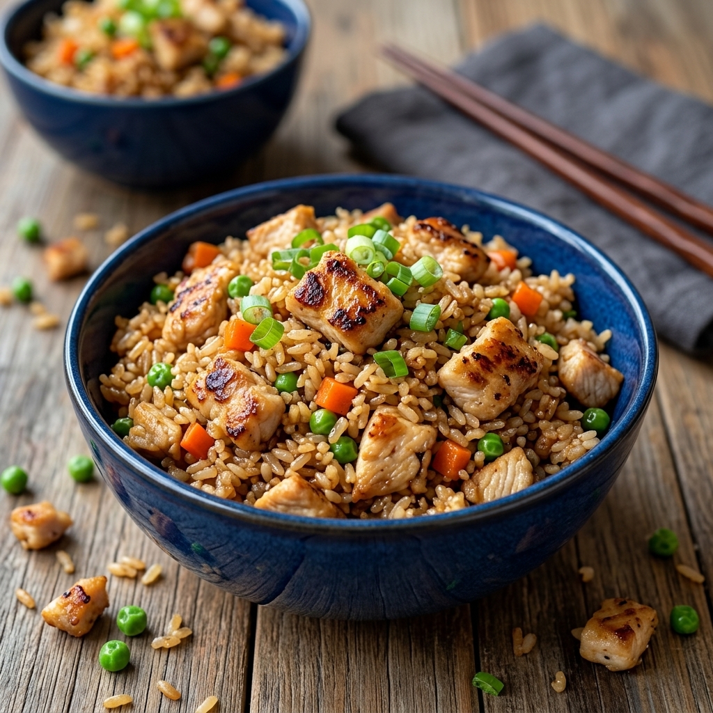 Crispy Garlic Chicken Fried Rice