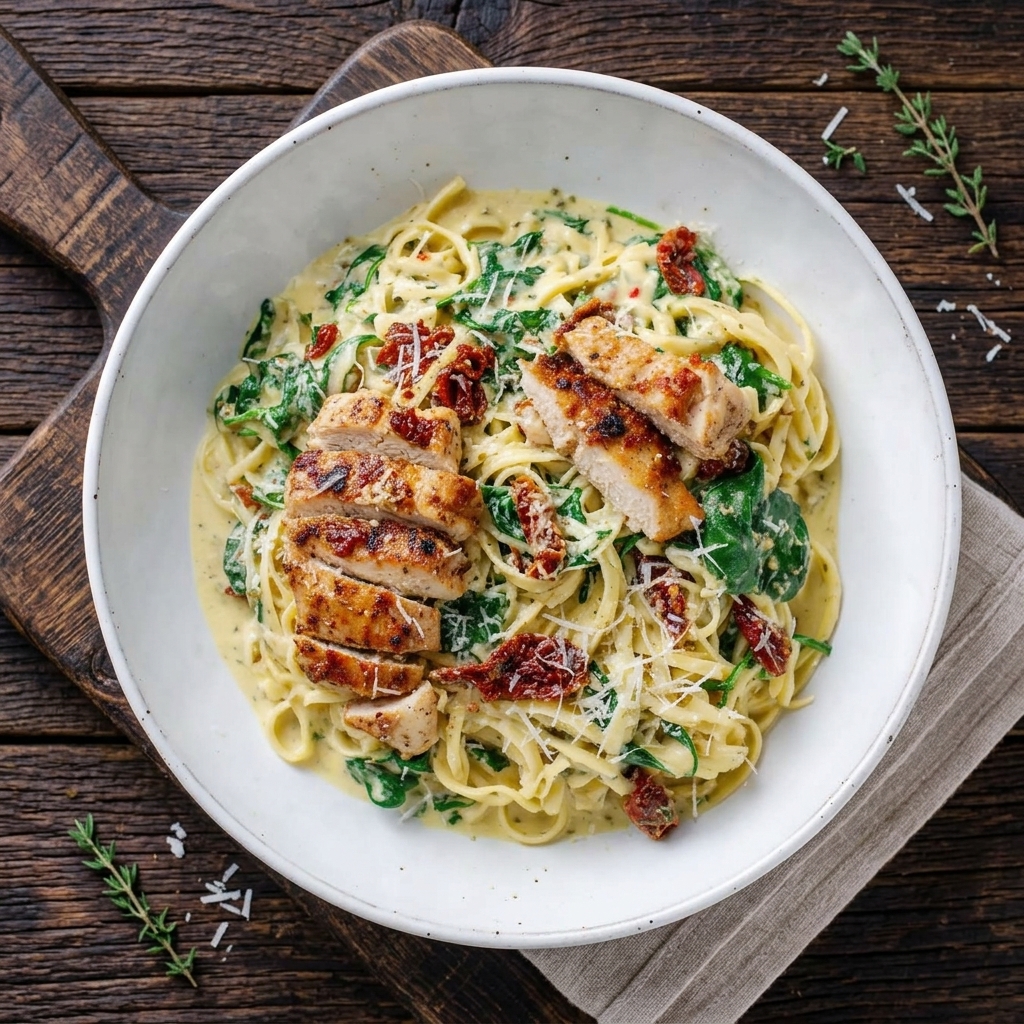 Creamy Chicken Pesto Pasta