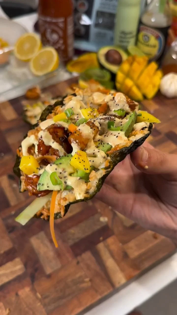 Crispy Shrimp Sushi Tacos (Air Fryer Nori Shells!)