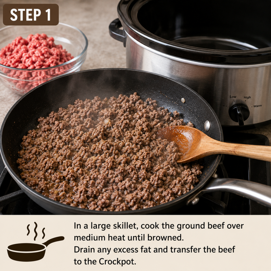 Crock Pot Hamburger Potato Soup: step 1