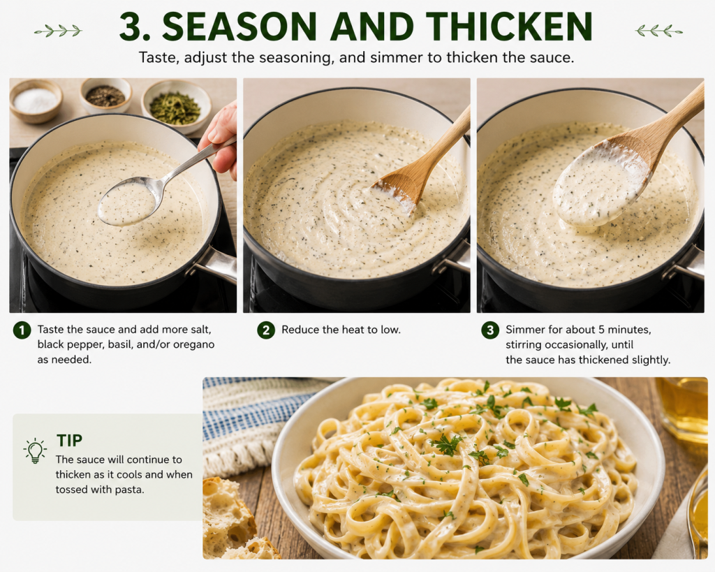3. Season and Thicken