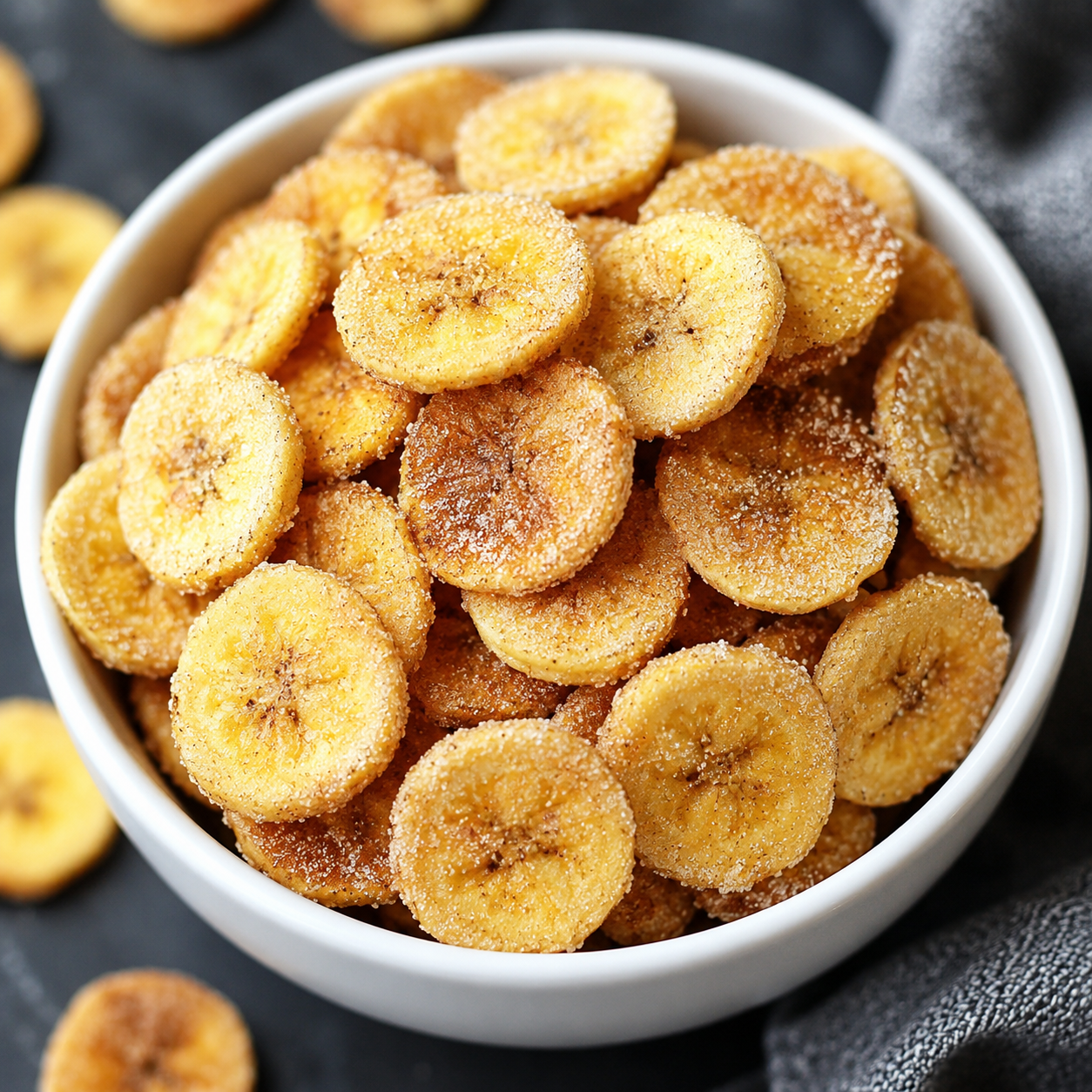Cinnamon Sugar Air Fryer Banana Chips