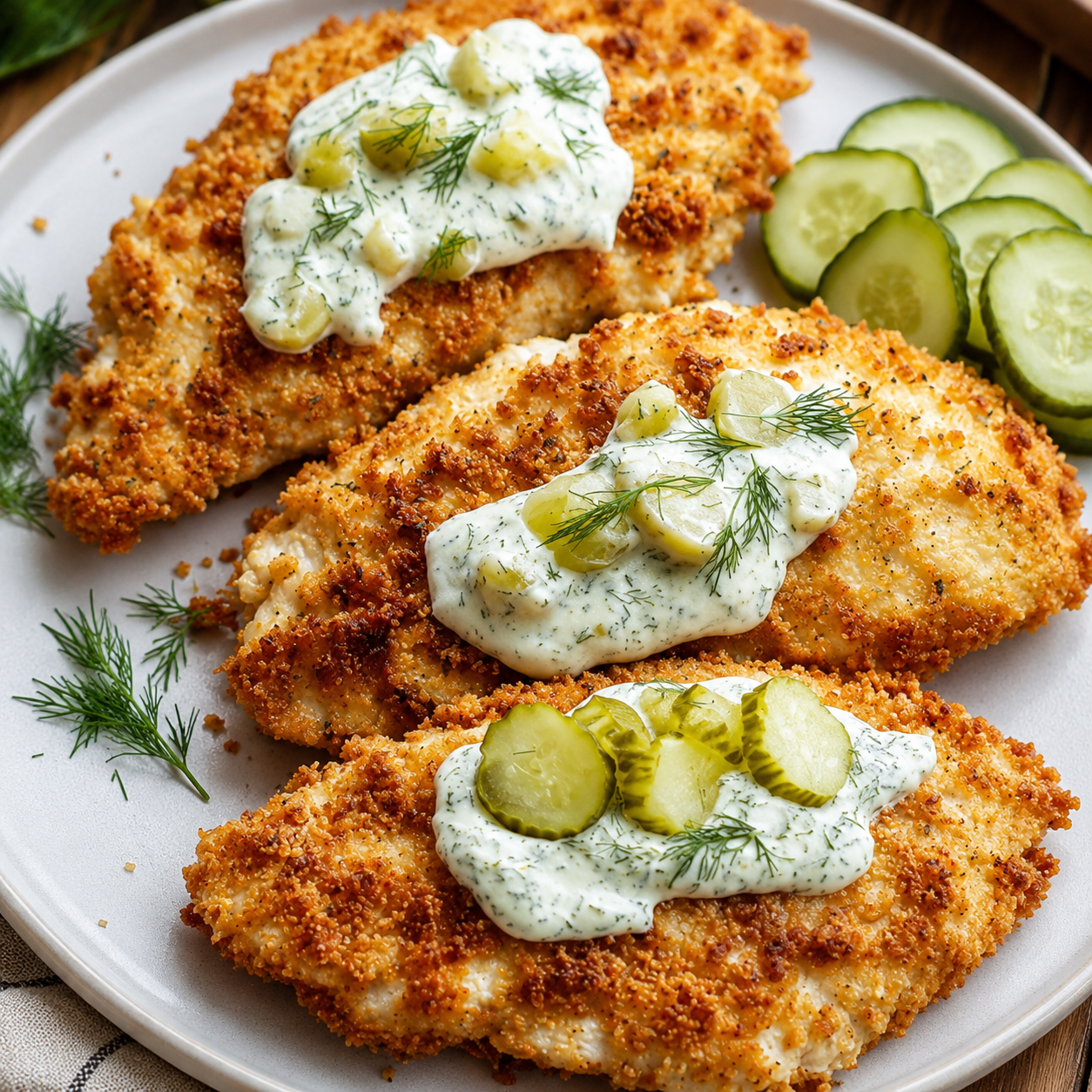 Crispy Dill Pickle Parmesan Chicken