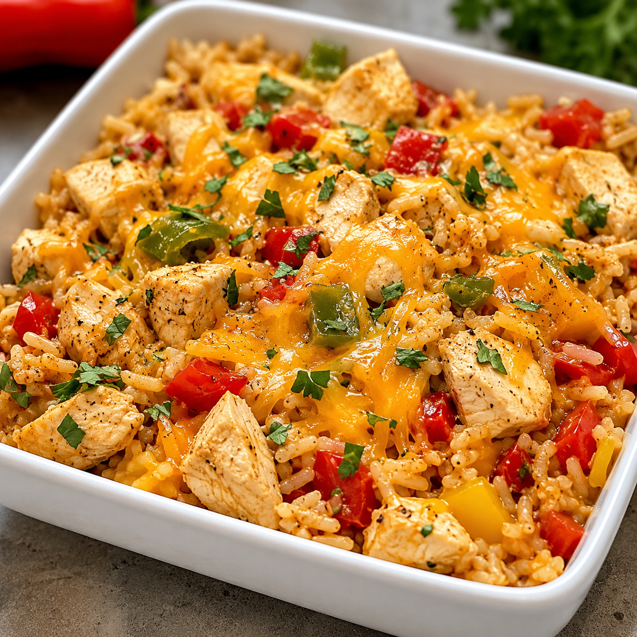 Chicken Fajita Rice Casserole