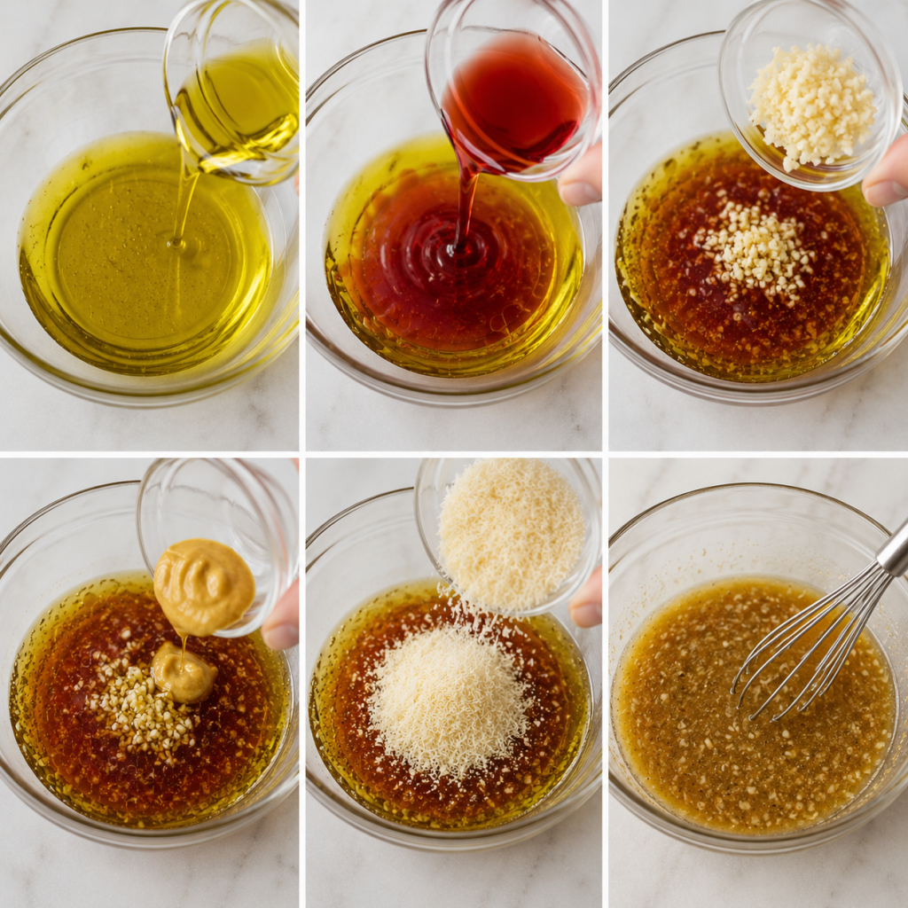 Making a homemade vinaigrette step-by-step
