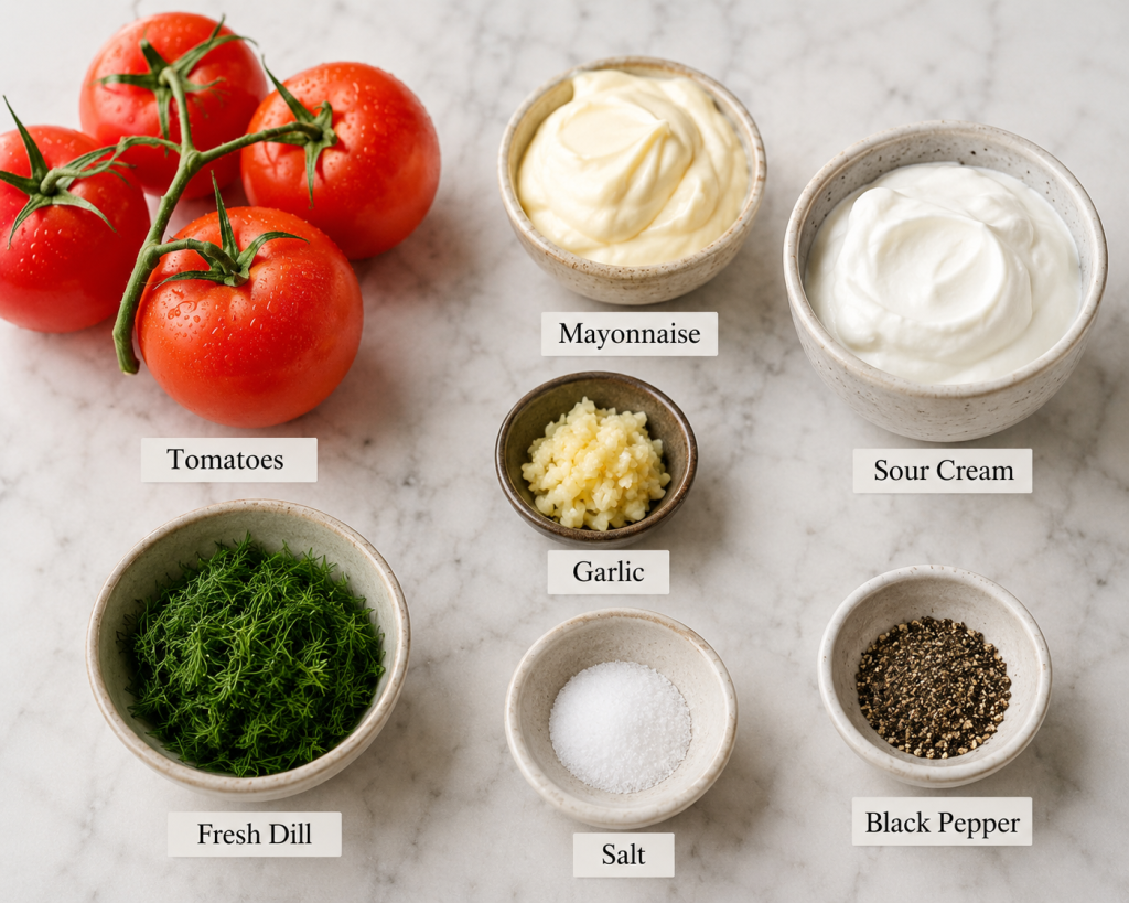 Fresh ingredients flat-lay arrangement

