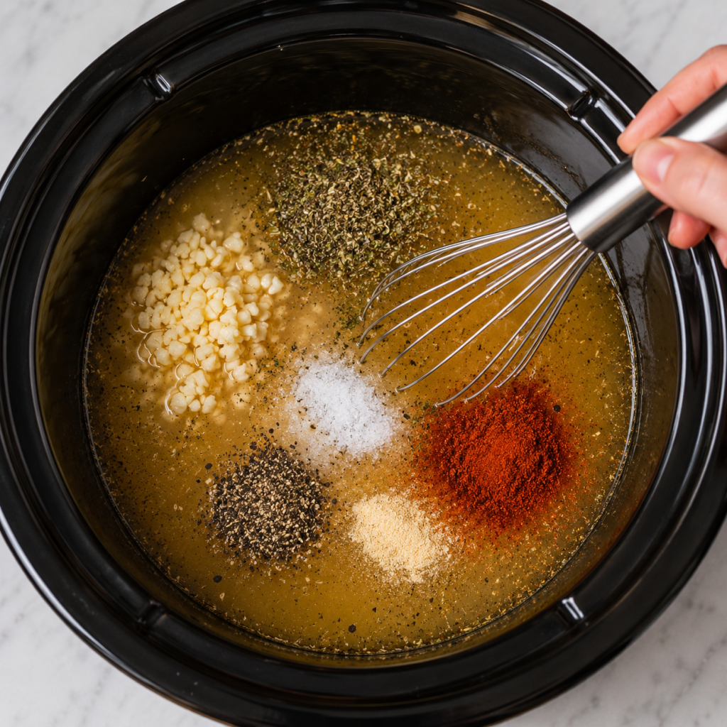Fresh herbs and spices in preparation

