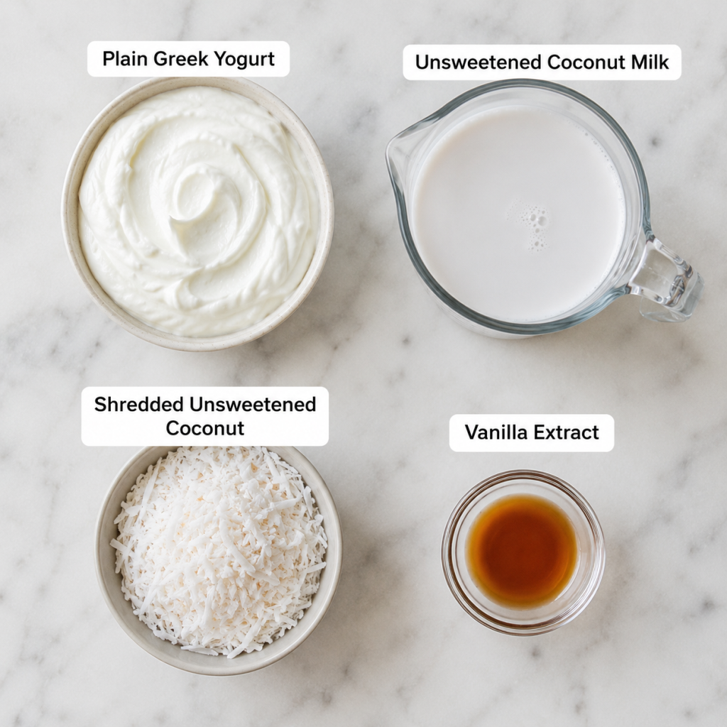 Minimalist food ingredient layout