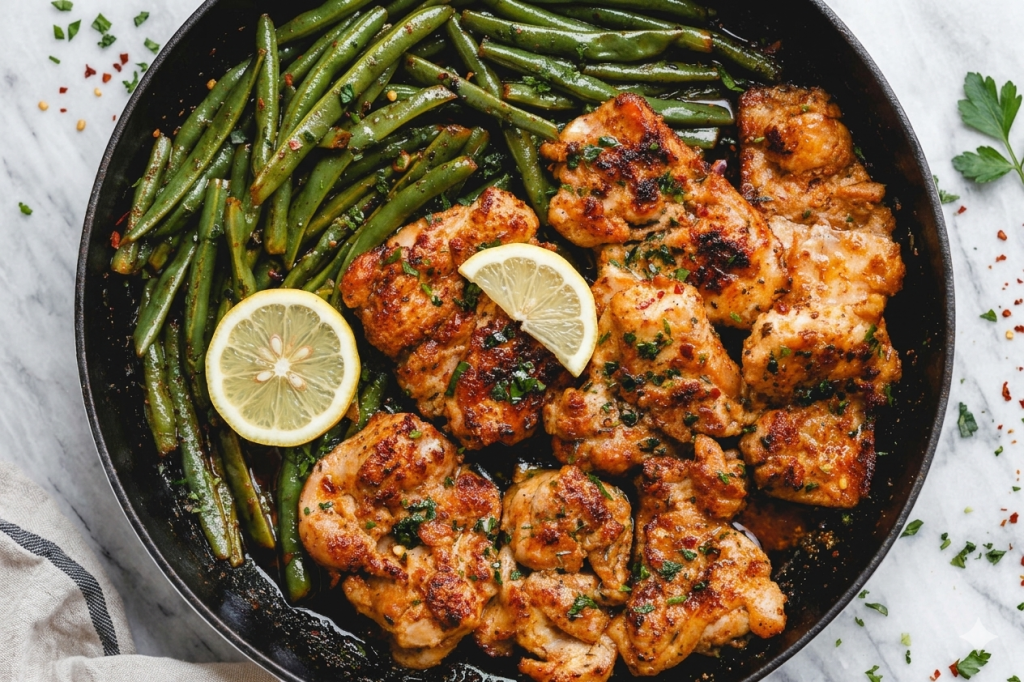 Lemon Garlic Butter Chicken & Green Beans
