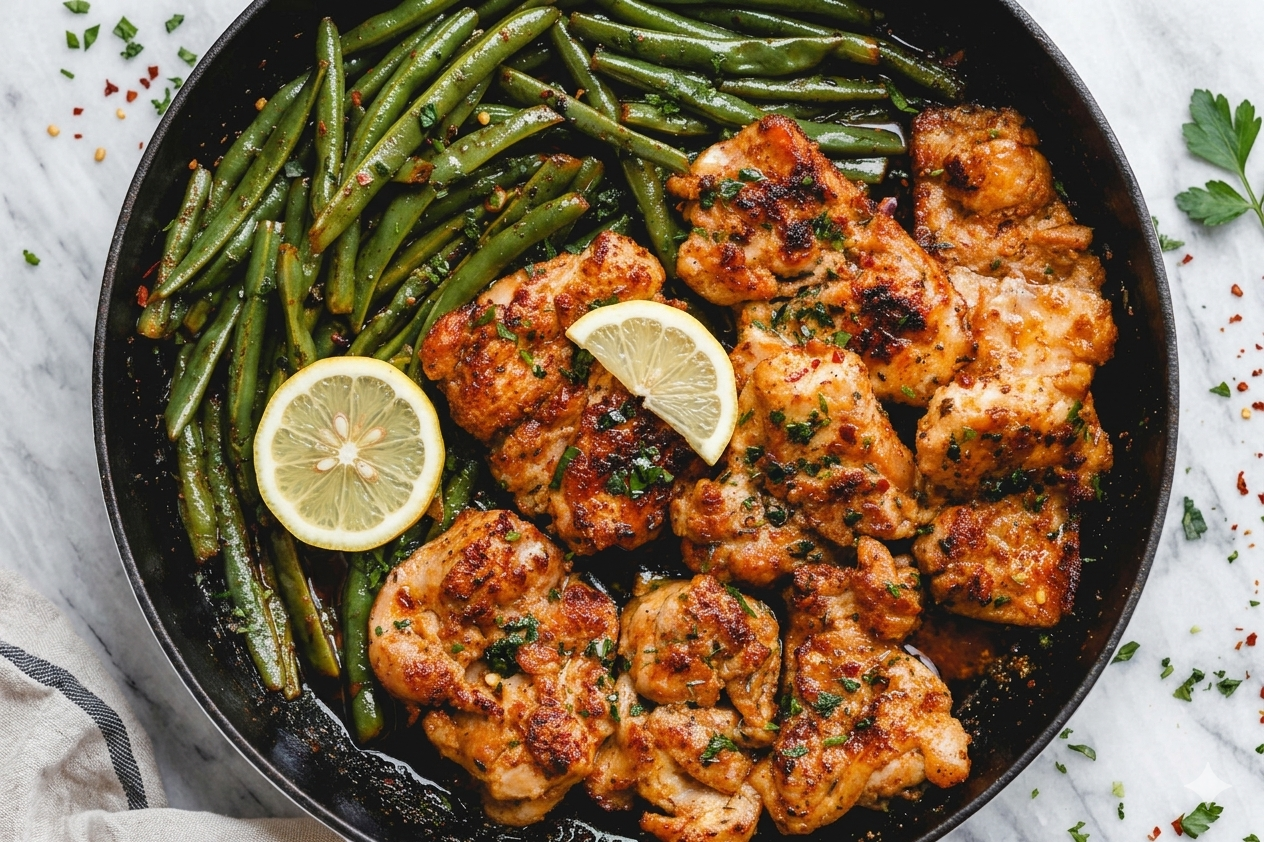 Lemon Garlic Butter Chicken & Green Beans