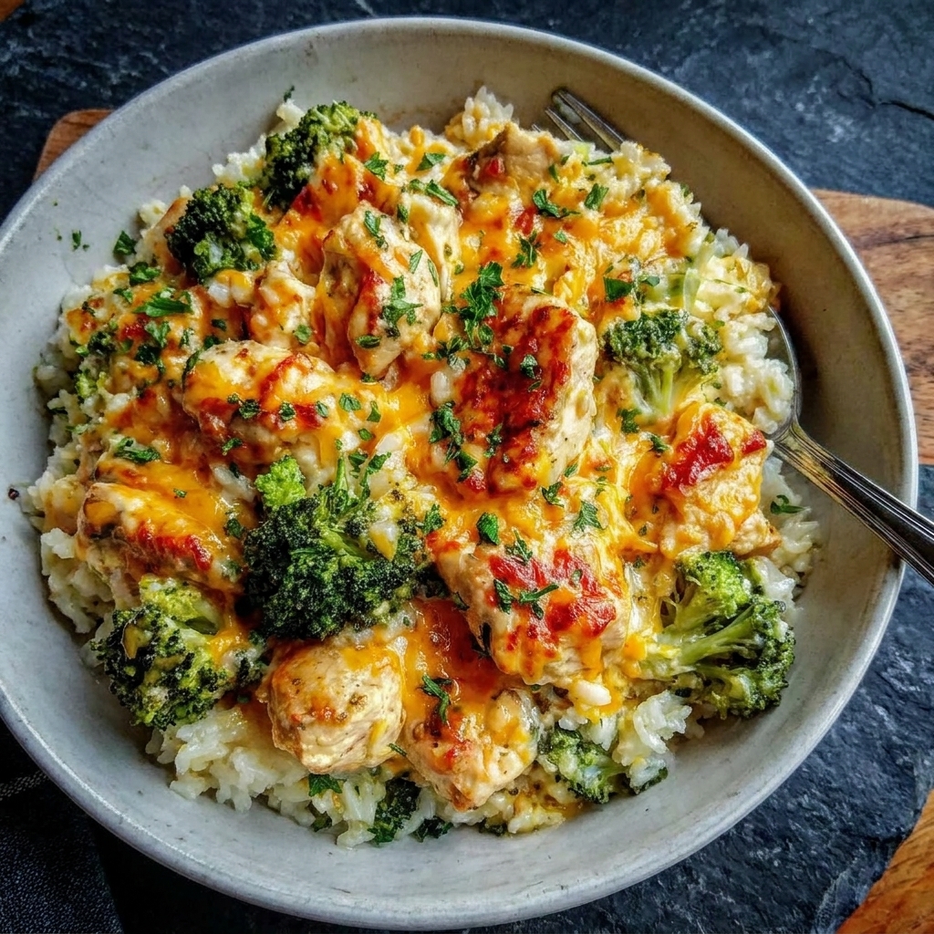 Crockpot Broccoli Cheddar Chicken and Rice