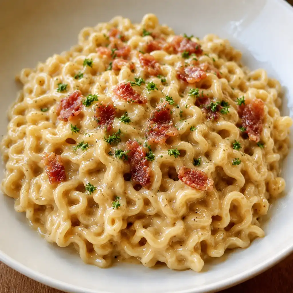 Creamy Ramen Carbonara Fusion