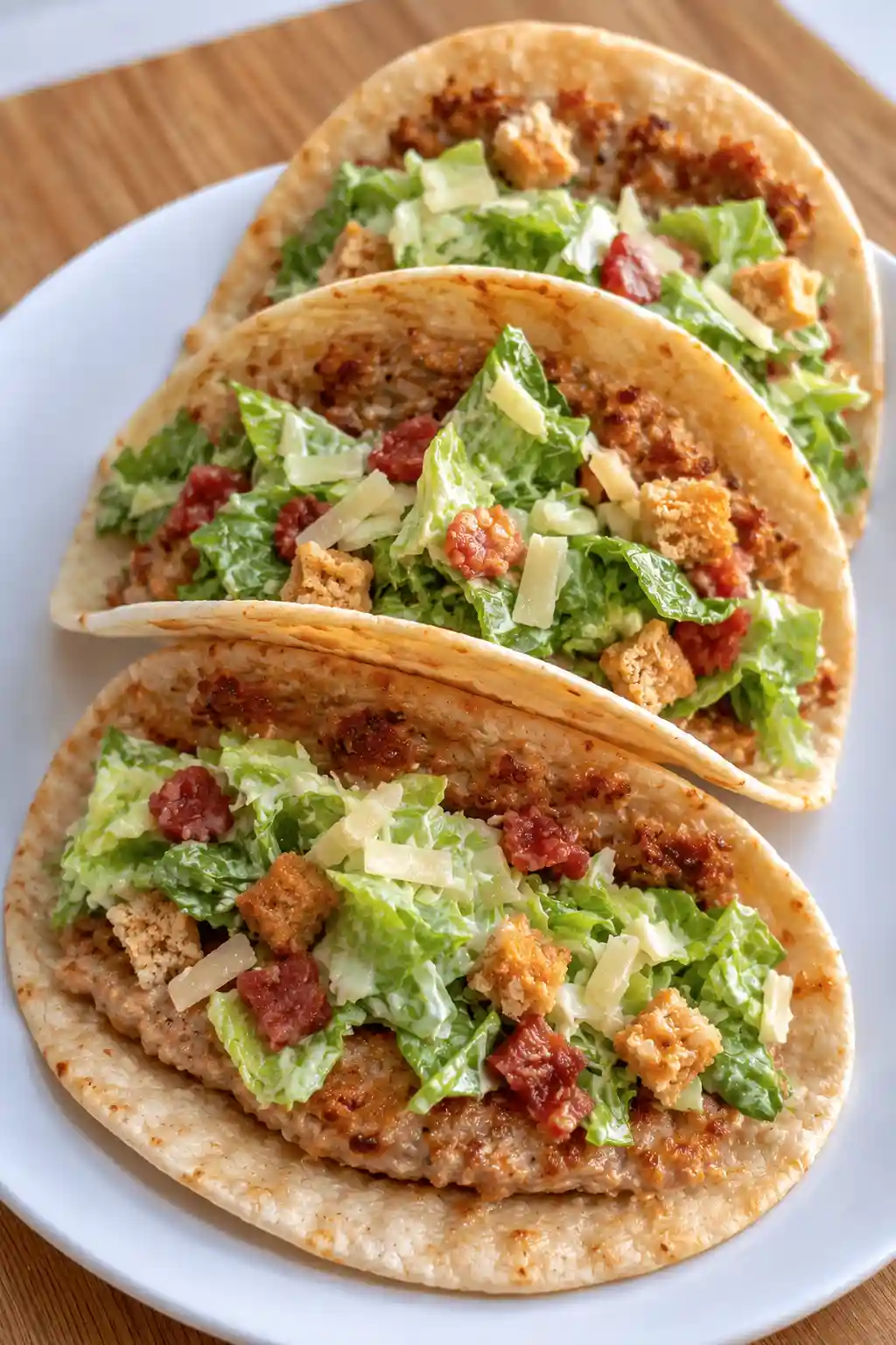 Chicken Caesar Smash Tacos