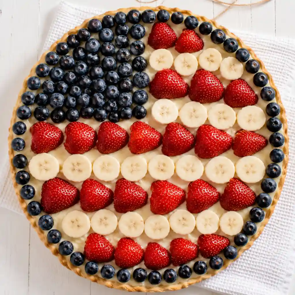 Flag Fruit Sugar Cookie Pizza Recipe