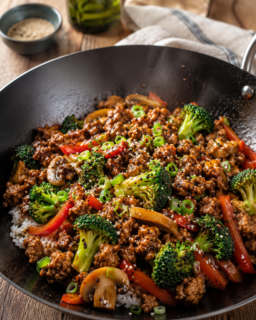 Ground Chicken Teriyaki Stir Fry