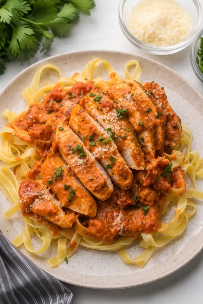 Slow Cooker Creamy Tomato Basil Chicken Breast
