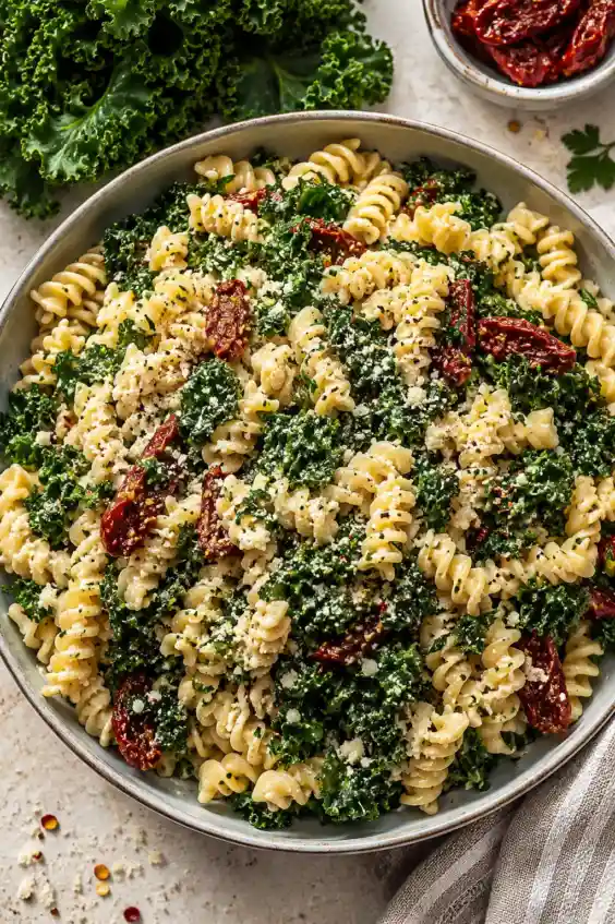Mediterranean Pasta Salad with Kale