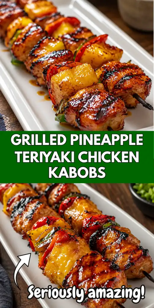 Juicy Grilled Pineapple Teriyaki Chicken Kabobs