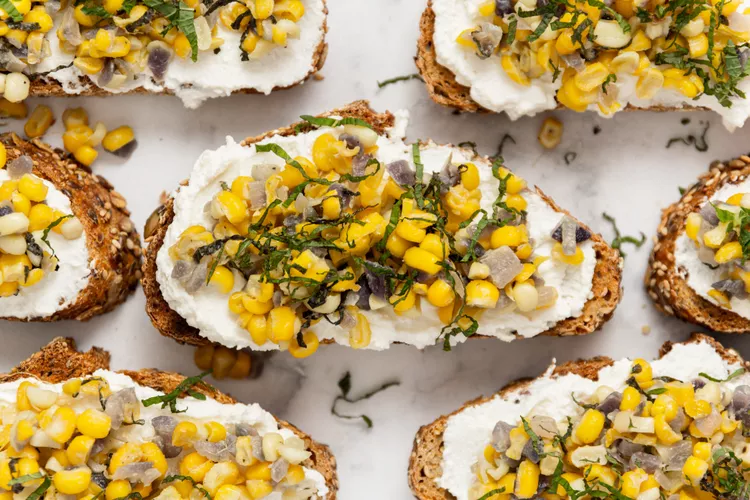 Corn and Ricotta Bruschetta