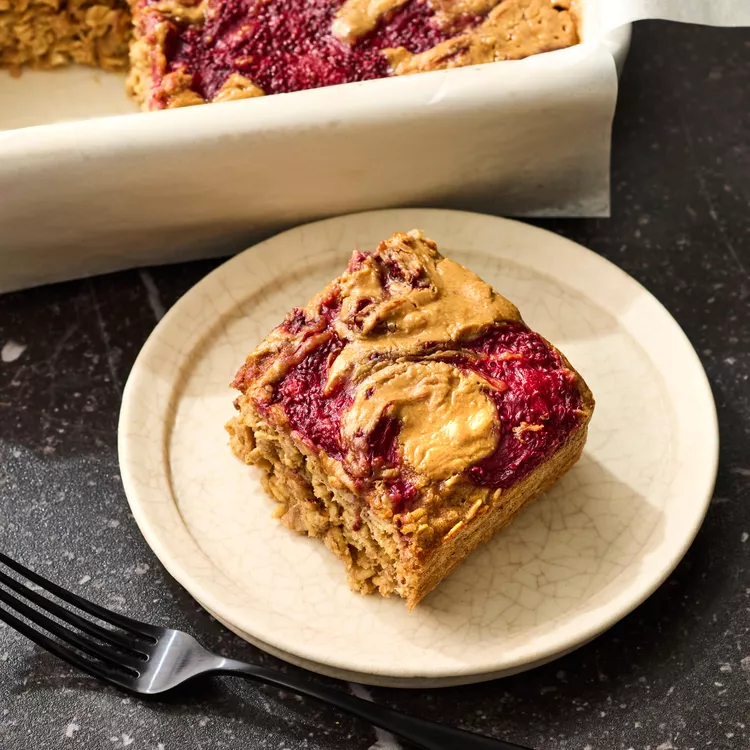 High Protein PB and J Baked Oats