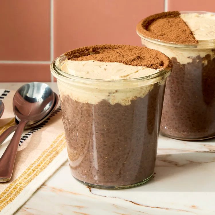 High Protein Peanut Butter and Chocolate Chia Pudding