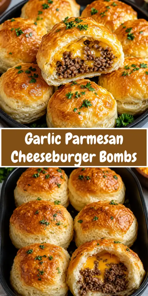Cheesy Garlic Butter Beef Biscuit Bombs