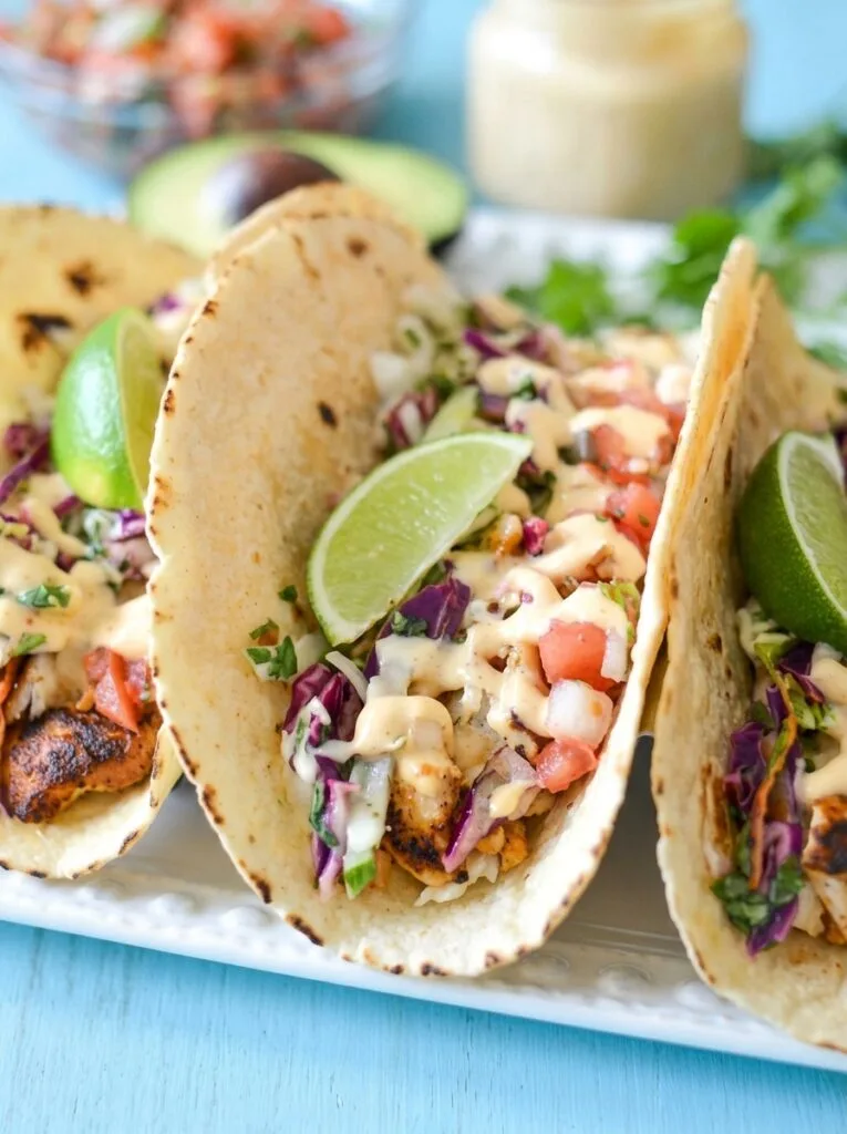 Blackened Fish Tacos with Cabbage Slaw