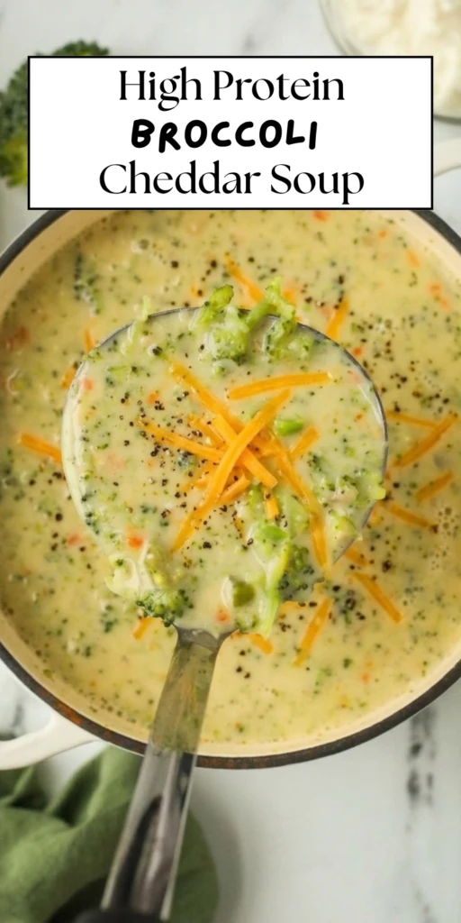 High-Protein Broccoli Cheddar Soup