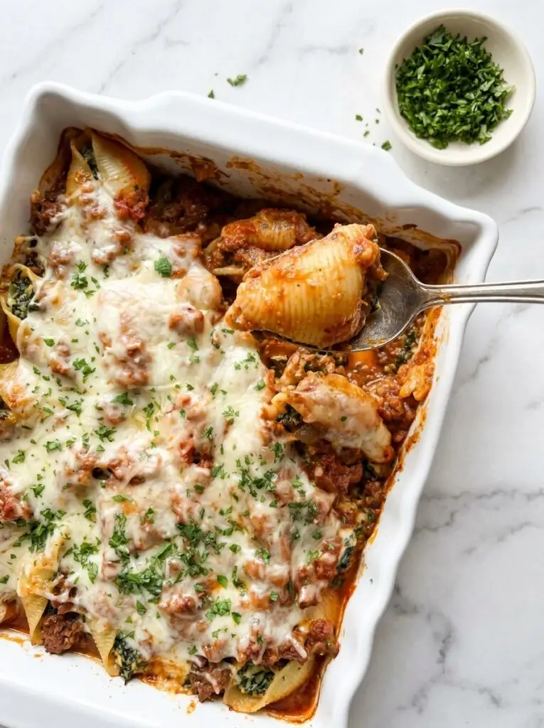 Stuffed Shells with Ground Beef